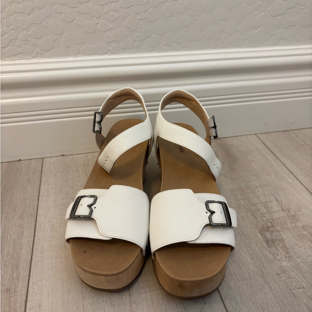 Dr. Scholl's White Faux Leather Sandals